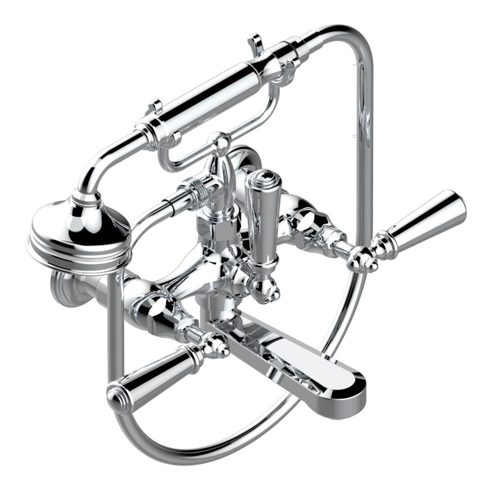 THG - Exposed tub filler with cradle handshower, wall mounted - Matt Umber PVD
