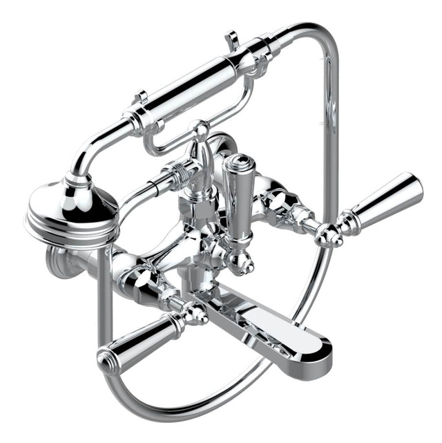 THG - Exposed tub filler with cradle handshower, wall mounted - Matt Umber PVD