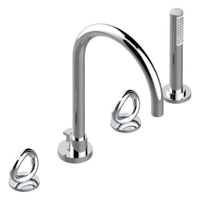 THG - Roman tub set with divertor spout and handshower, 3/4'' valves - Matt Umber PVD
