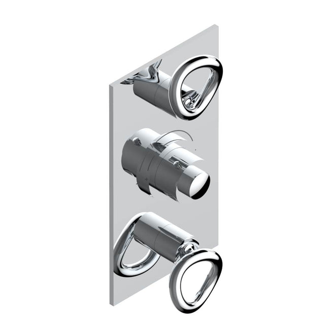 THG - Trim for THG thermostatic valve 2 volume controls, rough part supplied with fixing box ref. 5 400AE/US - Matt Umber PVD