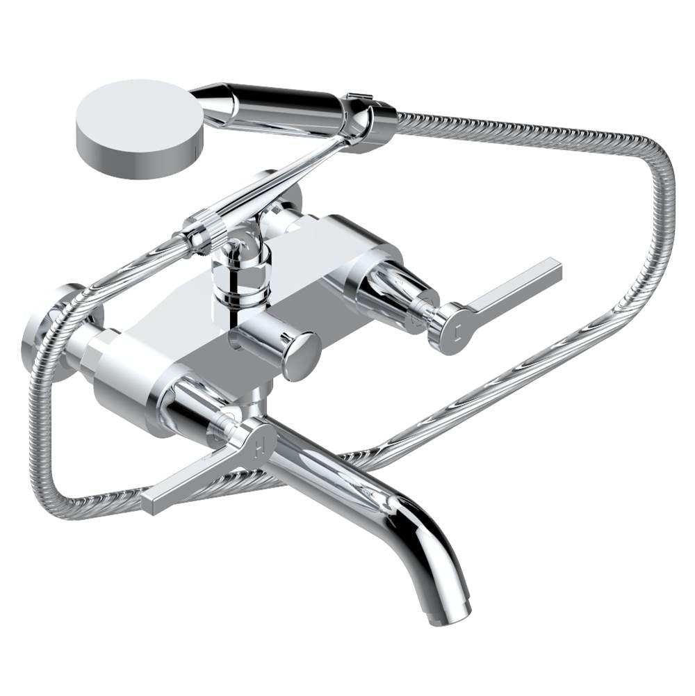 THG - Exposed tub filler with cradle handshower, wall mounted - Matt Umber PVD