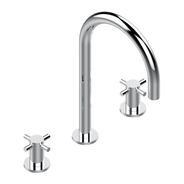 THG - Widespread lavatory set, high spout, with drain - Matt Umber PVD