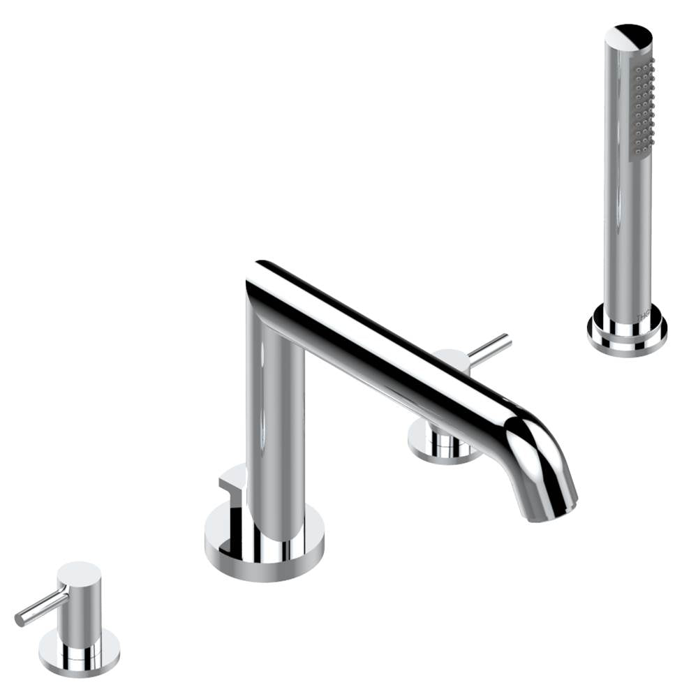 THG - Roman tub set with low divertor spout and handshower, 3/4'' valves - Matt Umber PVD