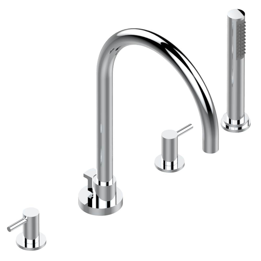 THG - Roman tub set with high divertor spout and handshower, 3/4'' valves - Matt Umber PVD