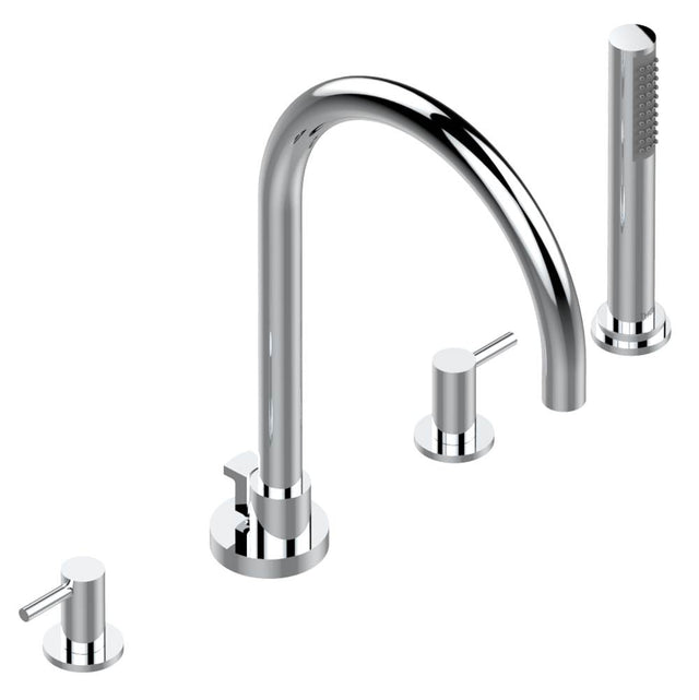 THG - Roman tub set with high divertor spout and handshower, 3/4'' valves - Matt Umber PVD