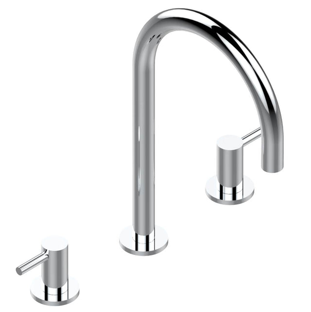 THG - Widespread lavatory set, high spout, with drain - Matt Umber PVD