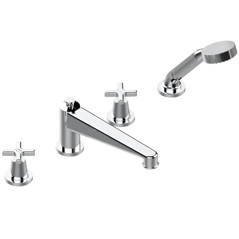 THG - Roman tub set with divertor spout and handshower, 3/4'' valves - Matt Umber PVD