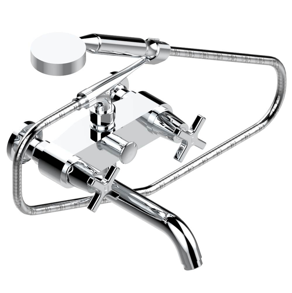 THG - Exposed tub filler with cradle handshower, wall mounted - Matt Umber PVD