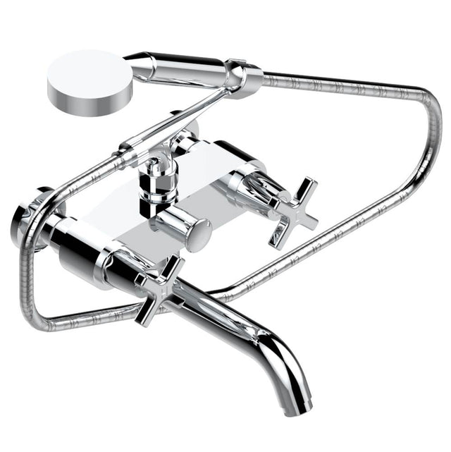 THG - Exposed tub filler with cradle handshower, wall mounted - Matt Umber PVD