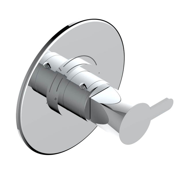 THG - Trim for THG thermostatic valve, rough part supplied with fixing box ref. 5 200AE/US - Round plate model - Matt Umber PVD