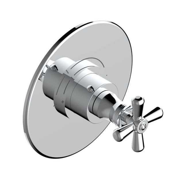 THG - Trim for THG thermostatic valve, rough part supplied with fixing box ref. 5 200AE/US - Round plate model - Matt Umber PVD