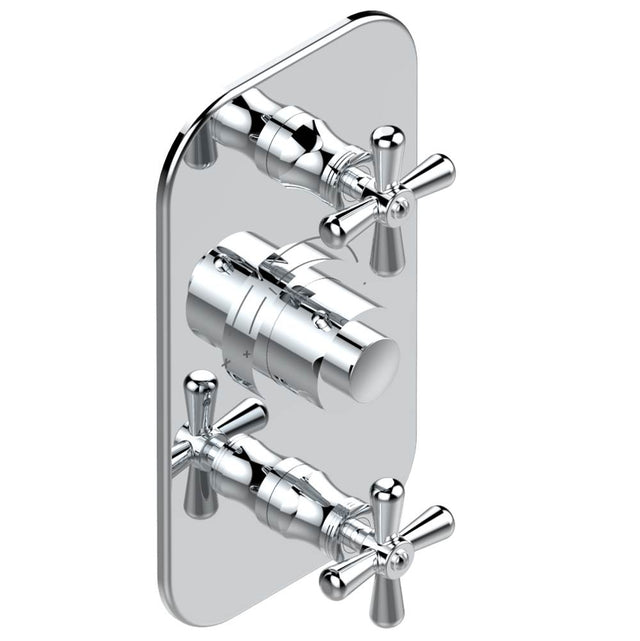 THG - Trim for THG thermostatic valve 2 volume controls, rough part supplied with fixing box ref. 5 400AE/US - Matt Umber PVD