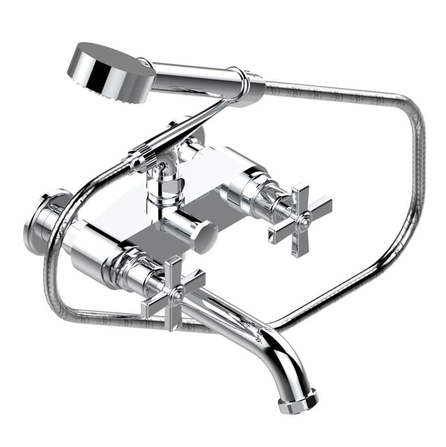 THG - Exposed tub filler with cradle handshower, wall mounted - Matt Umber PVD