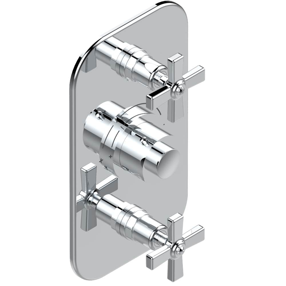 THG - Trim for THG thermostatic valve 2 volume controls, rough part supplied with fixing box ref. 5 400AE/US - Matt Umber PVD