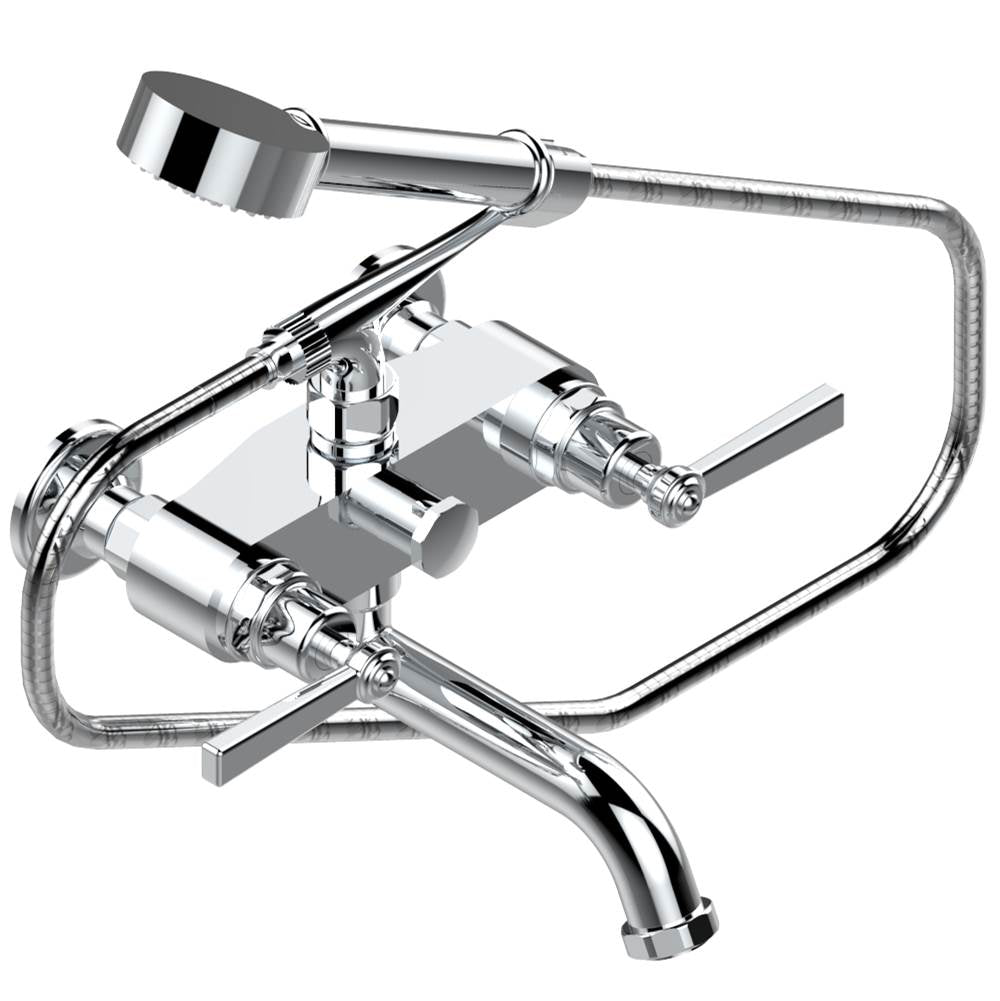 THG - Exposed tub filler with cradle handshower, wall mounted - Matt Umber PVD