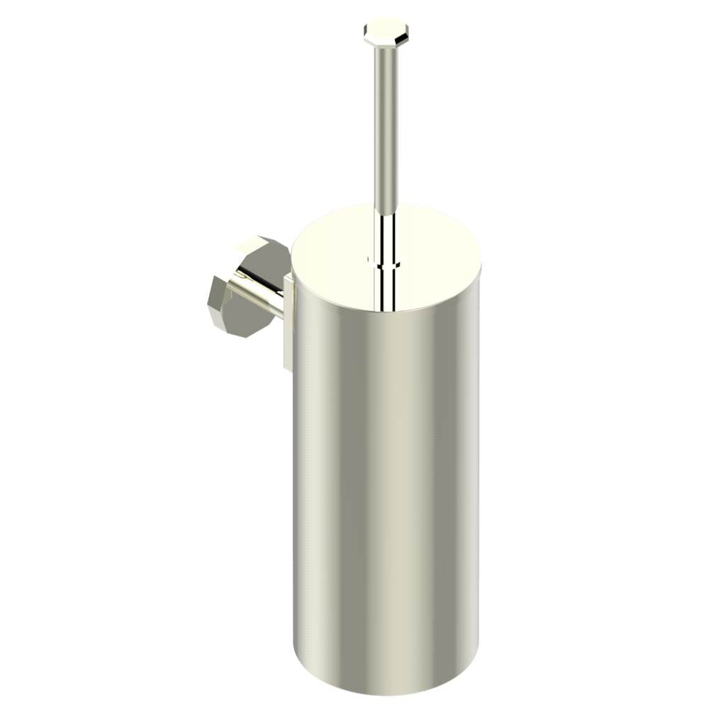 THG - Metal toilet brush holder with brush with cover wall mounted - Nickel Polished