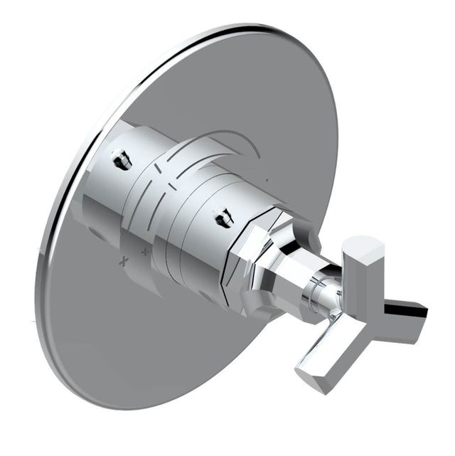 THG - Trim for THG thermostatic valve, rough part supplied with fixing box ref. 5 200AE/US - Round plate model - Umber PVD