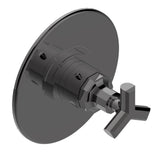 THG - Trim for THG thermostatic valve, rough part supplied with fixing box ref. 5 200AE/US - Round plate model - Matt Graphite PVD