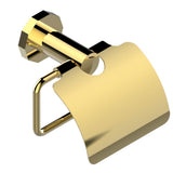 THG - Toilet paper holder, single mount with cover - Gold Color PVD