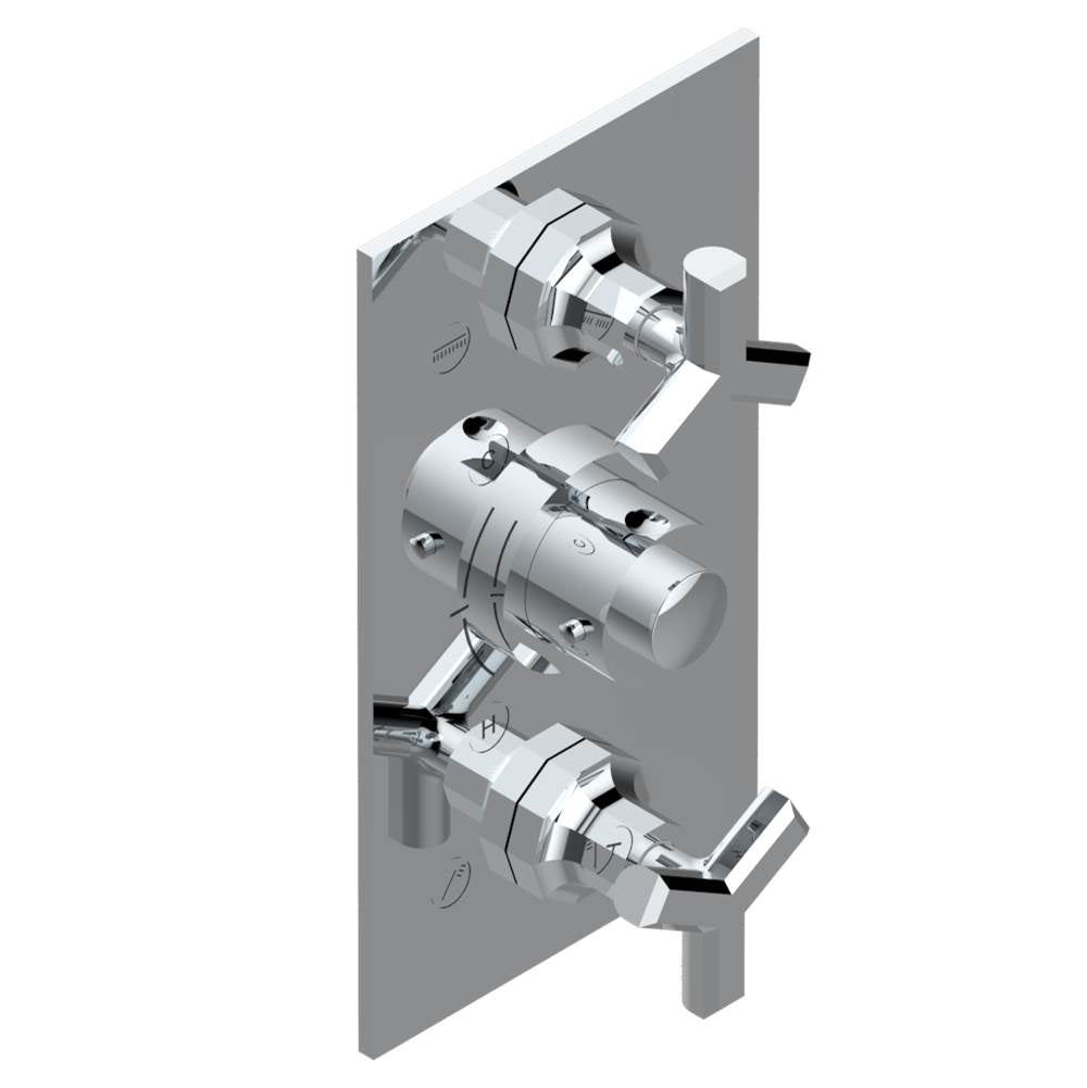 THG - Trim for THG thermostatic valve 2 volume controls, rough part supplied with fixing box ref. 5 400AE/US - Umber PVD