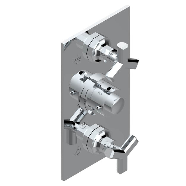 THG - Trim for THG thermostatic valve 2 volume controls, rough part supplied with fixing box ref. 5 400AE/US - Umber PVD