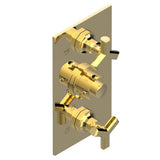 THG - Trim for THG thermostatic valve 2 volume controls, rough part supplied with fixing box ref. 5 400AE/US - Gold Polished