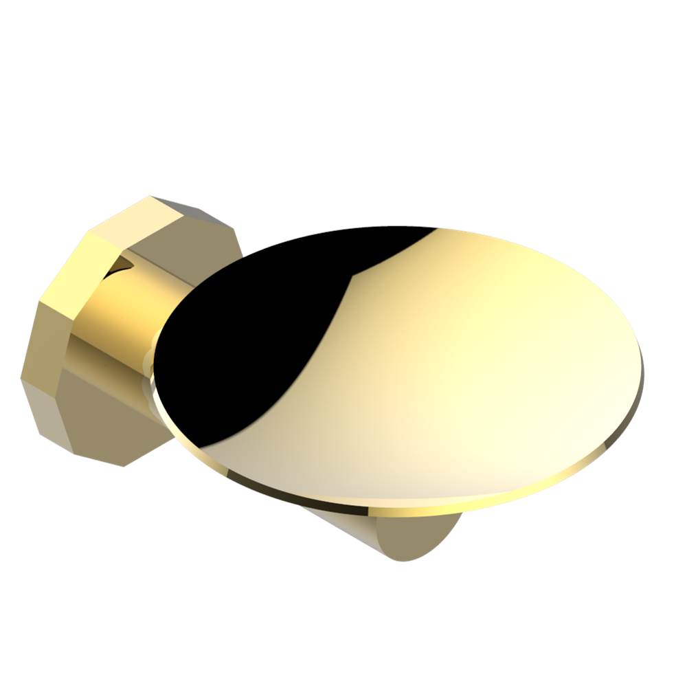 THG - Soap dish, wall mounted, 4'' diameter - Gold Polished