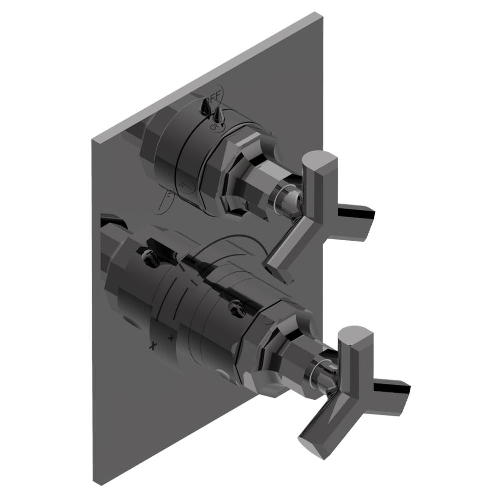 THG - Trim for thg thermostat with 2-way diverter, rough part supplied with fixing box ref. 5 500AE/US - Matt Graphite PVD