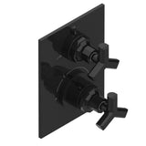 THG - Trim for thermostatic mixer with stop valve and 3 way diverter, rough part supplied with fixing box ref.5 600AE/US - Brown Bronze Color PVD