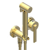 THG - Trim only for WC douche including: trigger spray, wall mounted single lever mixer, reinforced hose (49 1/4'') - Gold Color PVD