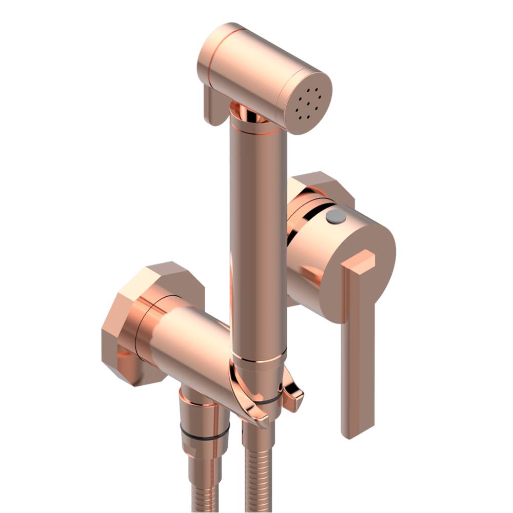 THG - Trim only for WC douche including: trigger spray, wall mounted single lever mixer, reinforced hose (49 1/4'') - Blush PVD