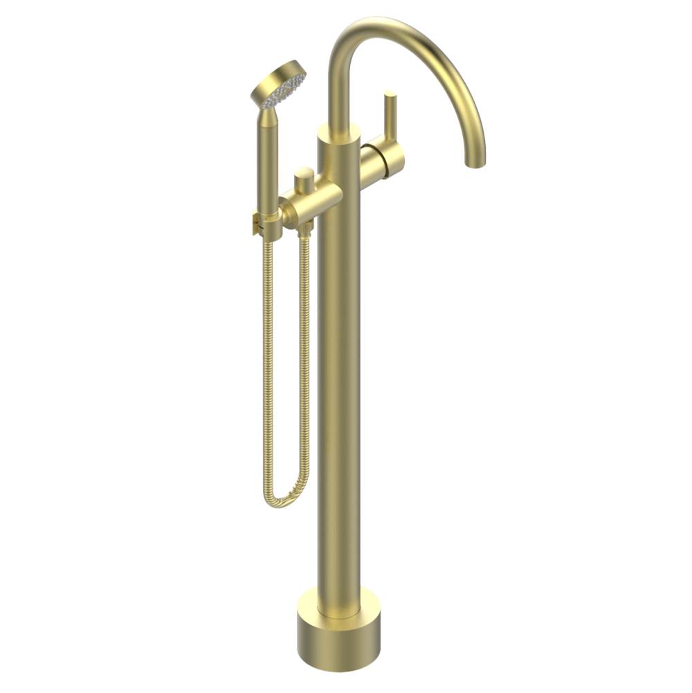 THG - Free-standing single lever bath mixer with handshower with Easyclean system - Matt Brass Color PVD