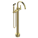 THG - Free-standing single lever bath mixer with handshower with Easyclean system - Gold Color PVD