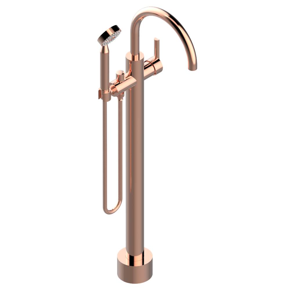THG - Free-standing single lever bath mixer with handshower with Easyclean system - Blush PVD