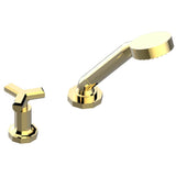 THG - Deck mounted mixer with handshower, progressive cartridge - Gold Color PVD