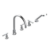 THG - Roman tub set with 2 x 3/4'' valves and rim mounted ceramic mixer with progressive cartridge and handshower - Matt Umber PVD