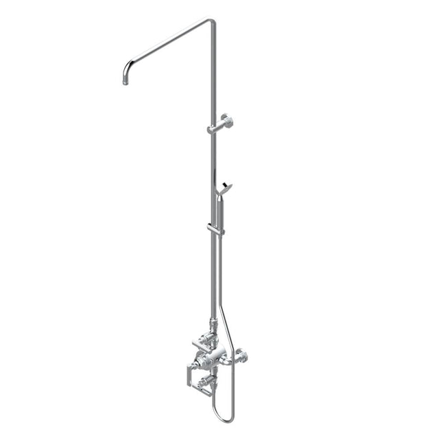 THG - Exposed thermostatic shower mixer 2 volume controls, column and handshower on cradle - 6'' centres (no showerhead) - Umber PVD