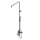 THG - Exposed thermostatic shower mixer 2 volume controls, column and handshower on cradle - 6'' centres (no showerhead) - Matt Graphite PVD