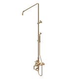 THG - Exposed thermostatic shower mixer 2 volume controls, column and handshower on cradle - 6'' centres (no showerhead) - Matt Umber PVD