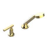 THG - Deck mounted mixer with handshower, progressive cartridge - Gold Color PVD