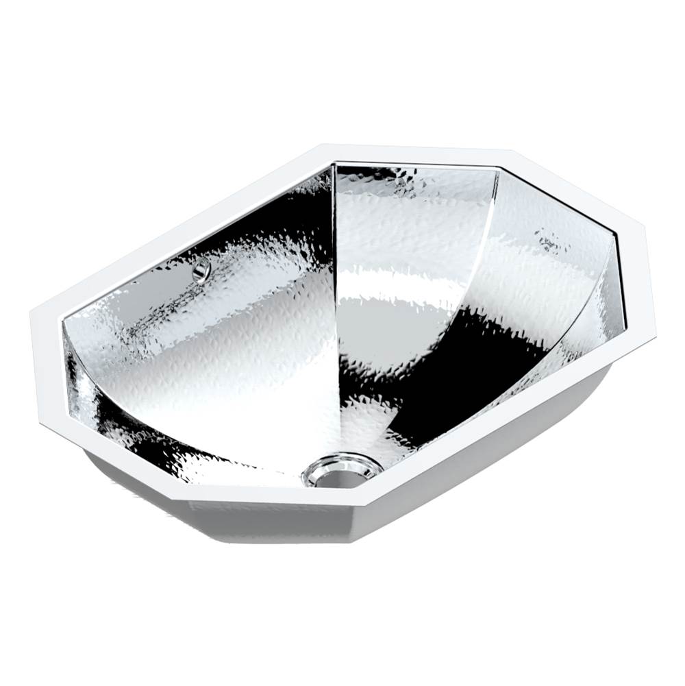 THG - RECTANGULAR BASIN 19 5/16'' x 13'' WITH OVERFLOW AND FLAT EDGE, TO FIX UNDER - HAMMERED METAL FINISHING - Matt Brown Bronze Color PVD