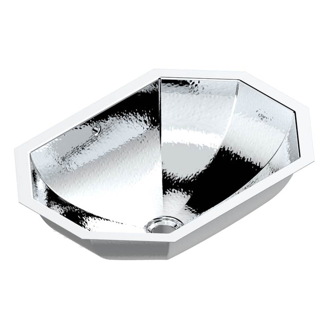 THG - RECTANGULAR BASIN 19 5/16'' x 13'' WITH OVERFLOW AND FLAT EDGE, TO FIX UNDER - HAMMERED METAL FINISHING - Matt Brown Bronze Color PVD