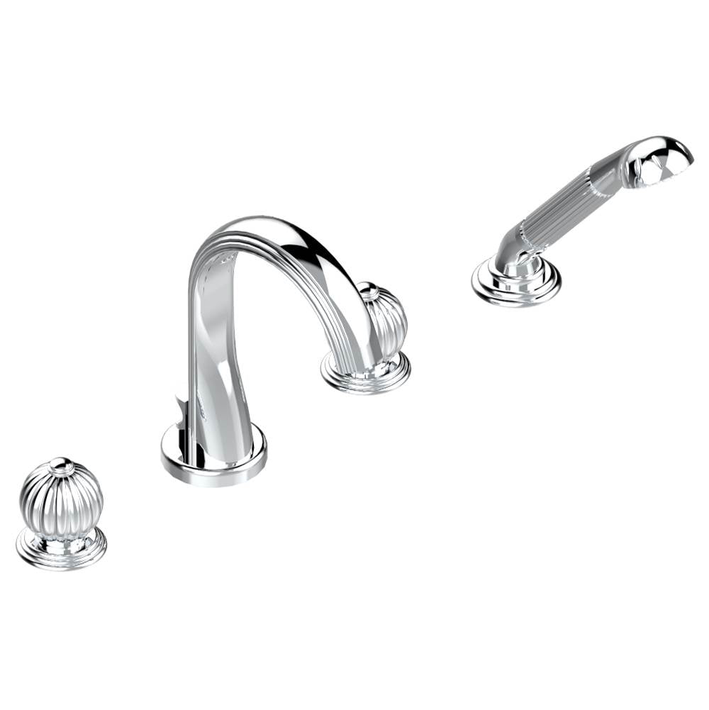 THG - Roman tub set with divertor spout and handshower, 3/4'' valves - Matt Umber PVD