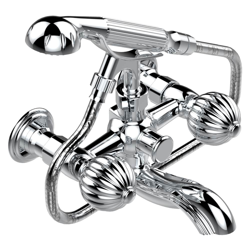 THG - Exposed tub filler with cradle handshower, wall mounted - Matt Umber PVD