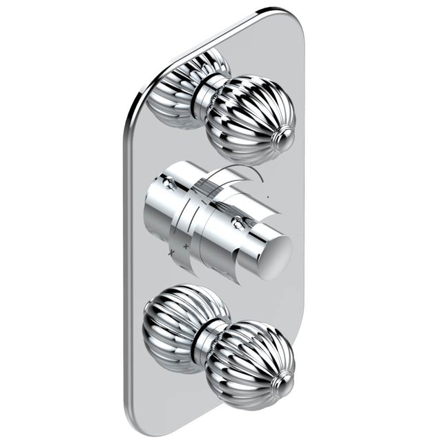 THG - Trim for THG thermostatic valve 2 volume controls, rough part supplied with fixing box ref. 5 400AE/US - Matt Umber PVD