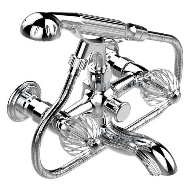 THG - Exposed tub filler with cradle handshower, wall mounted - Matt Umber PVD