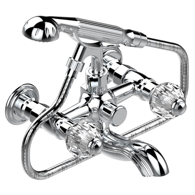THG - Exposed tub filler with cradle handshower, wall mounted - Matt Umber PVD