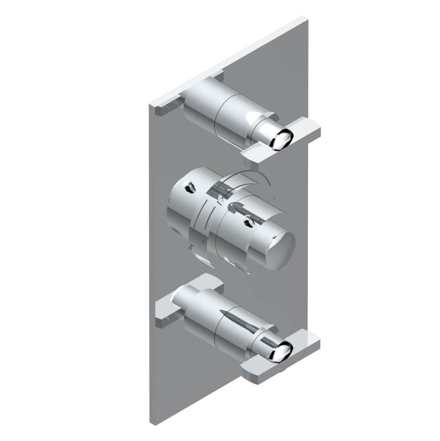 THG - Trim for THG thermostatic valve 2 volume controls, rough part supplied with fixing box ref. 5 400AE/US - Matt Umber PVD
