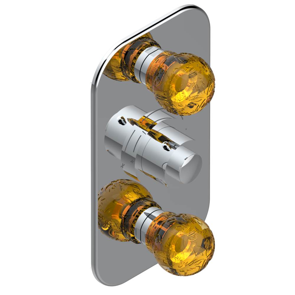 THG - Trim for THG thermostatic valve 2 volume controls, rough part supplied with fixing box ref. 5 400AE/US - Matt Umber PVD