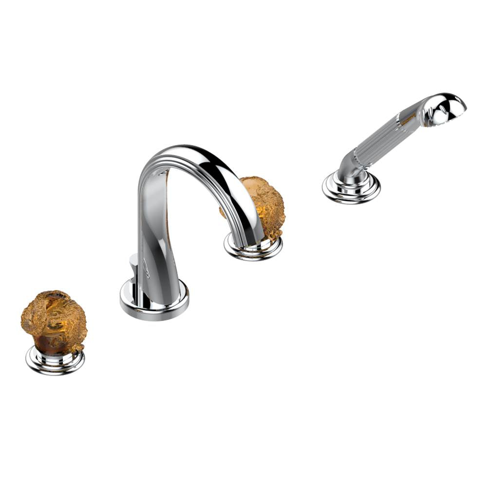 THG - Roman tub set with divertor spout and handshower, 3/4'' valves - Matt Umber PVD